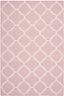 Pink and Ivory Geometric Wool Flat Woven Rug, 2'6" x 4'