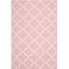 Handwoven Geometric Pink & Ivory Wool Rug, 4' x 6'