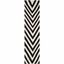 Black and Ivory Chevron Wool Runner Rug, 2'6" x 6'