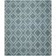 Blue and Ivory Geometric Wool Flat Weave Rug, 4' x 6'