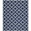 Handmade Navy and Ivory Geometric Wool Area Rug, 9' x 12'