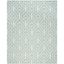 Light Blue and Ivory Geometric Wool Area Rug, 3' x 5'