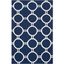 Handwoven Geometric Navy & Ivory Wool Area Rug, 4' x 6'