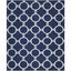 Handmade Navy & Ivory Geometric Wool Square Rug, 6' x 9'