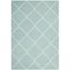 Light Blue and Ivory Geometric Wool Area Rug, 2'6" x 4'