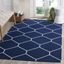 Navy and Ivory Geometric Wool Flat Woven Area Rug, 4' x 6'