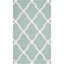 Handmade Light Blue and Ivory Wool Geometric Area Rug, 4' x 6'