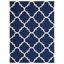 Ivory and Navy Square Handmade Wool Geometric Rug - 6' x 6'