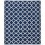 Navy and Ivory Geometric Wool Area Rug, 5' x 8'