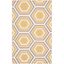 Ivory and Yellow Geometric Hexagon Wool Area Rug, 3' x 5'