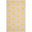 Ivory and Yellow Geometric Hexagon Wool Area Rug, 4' x 6'