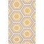 Ivory and Yellow Geometric Wool Square Rug, 6' x 6'