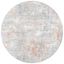 Gray Round Hand-Knotted Wool and Viscose Area Rug