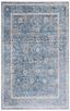 Hand-Knotted Gray and Turquoise Wool Floral Area Rug, 5' x 8'