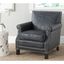 Black Crocodile Leather and Wood Accent Chair