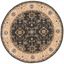 Grey and Cream Floral Round Synthetic Area Rug, 8'