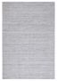 Handwoven Gray Wool and Viscose Striped Area Rug, 8' x 10'