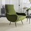 Hunter Green Velvet Mid-Century Modern Accent Chair