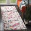 Ivory and Red Speckled Print Synthetic Runner Rug