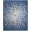 Navy and Ivory Abstract Burst 9' x 12' Area Rug