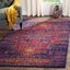 Blue and Fuchsia High Pile Round Boho-Chic Area Rug