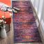 Blue and Fuchsia Synthetic Reversible Runner Rug, 2'2" x 19'