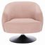 Blush Velvet Swivel Barrel Accent Chair with Wood Detailing