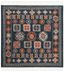 Navy & Orange Braided Cotton Square Rug, 6'3"