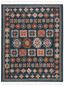 Navy and Orange Medallion Cotton Synthetic 8' x 10' Rug