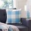 Fernla Blue and White Gingham Square Accent Pillow