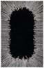 Black and Ivory Geometric Wool Tufted Area Rug, 6' x 9'