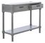 Elegant Whitewashed Grey 40" Metal & Wood Console Table with Storage