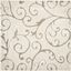 Plush Cream Elegance Synthetic Hand-Knotted 39" Square Shag Rug