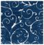 Elegant Dark Blue and Cream Floral Shag Square Rug, 68-inch