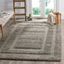 Plush Gray Square Shag Area Rug, Synthetic 5' x 5', Easy Care