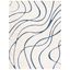 Cream and Blue Abstract Shag Square Area Rug, 11'