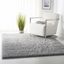 Luxe Plush Gray Shag Area Rug, Synthetic Easy Care, 4' x 6'