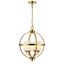 Elegant Farmhouse 22" Globe Pendant in Brass Gold with LED Lights