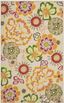 Ivory and Green Floral Tufted Square Kids Rug