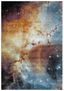 Galaxy Inspired Orange and Multicolor Geometric Area Rug