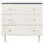 Genevieve Mid-Century Black and White Washed 3-Drawer Dresser