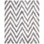 Ivory and Grey Chevron Shag Hand-Tufted Rug 2'6" x 4'