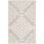 Elegant Silver and Ivory Hand-Tufted Wool Area Rug, 2' x 3'