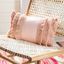 Blush Frayed Cotton Bohemian Accent Pillow