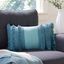 Seafoam Blue Cotton Bohemian Frayed Accent Pillow