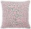 Pink and Black Cotton Leopard Print Square Throw Pillow