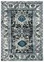 Dark Grey and Ivory Oriental Synthetic Rectangular Rug 2'3" x 4'