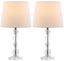 Harlow Tiered Crystal Orb 16" Table Lamp with Off-White Shade, Set of 2