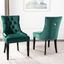 Emerald Velvet Upholstered Parsons Side Chair with Espresso Wood Legs