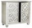 Havana Silver Leaf Transitional Storage Chest with Mirrored Doors